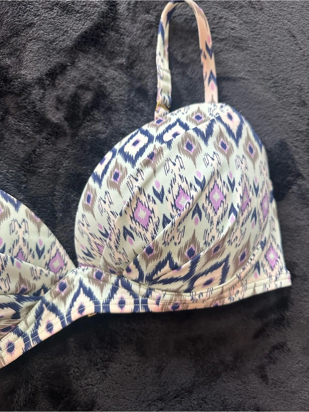 Victoria’s Secret Ikat Print Underwire Bikini Top 34D Adjustable Swim Top